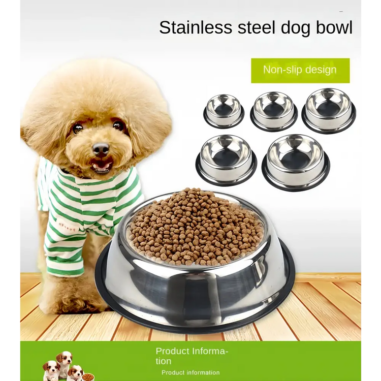 Stainless Steel Pet Feeding Bowl – 6 Sizes - pet bowls