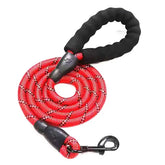 Strong Dog Leash Pet Leashes Reflective Leash For Big Small Medium Dog Leash Drag Pull Tow Golden Retriever - Red