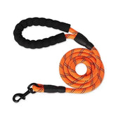 Strong Dog Leash Pet Leashes Reflective Leash For Big Small Medium Dog Leash Drag Pull Tow Golden Retriever - Orange