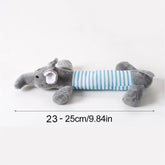 Stuffing-Free Plush Dog Toy – Squeaky & Crinkle Sound - Grey - dog toys