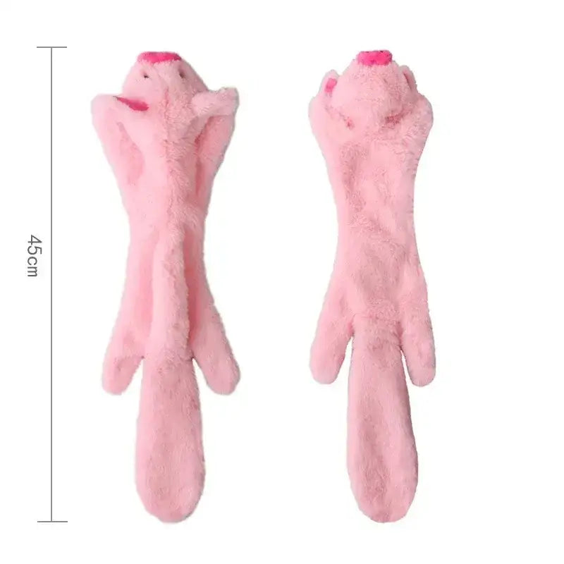 Stuffing-Free Plush Dog Toy – Squeaky & Crinkle Sound - Pig - dog toys