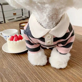 Summer Stripe Polo Shirt for Dogs - pink / XXL - dog clothing