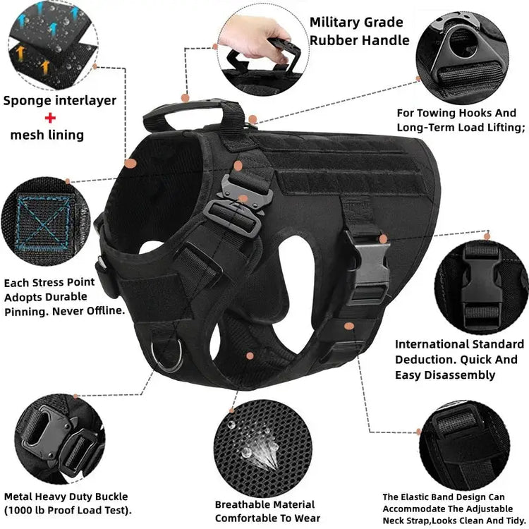 Tactical Dog Harness & Leash Set - dog harness