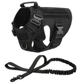 Tactical Dog Harness & Leash Set - Black 2 piece set / L(30-40KG) - dog harness