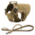 Tactical Dog Harness & Leash Set - Brown 2 piece set / L(30-40KG) - dog harness