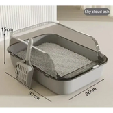 The Kitty Sandbox Semi-Enclosed Splashproof Cat Litter Box - cat litter box