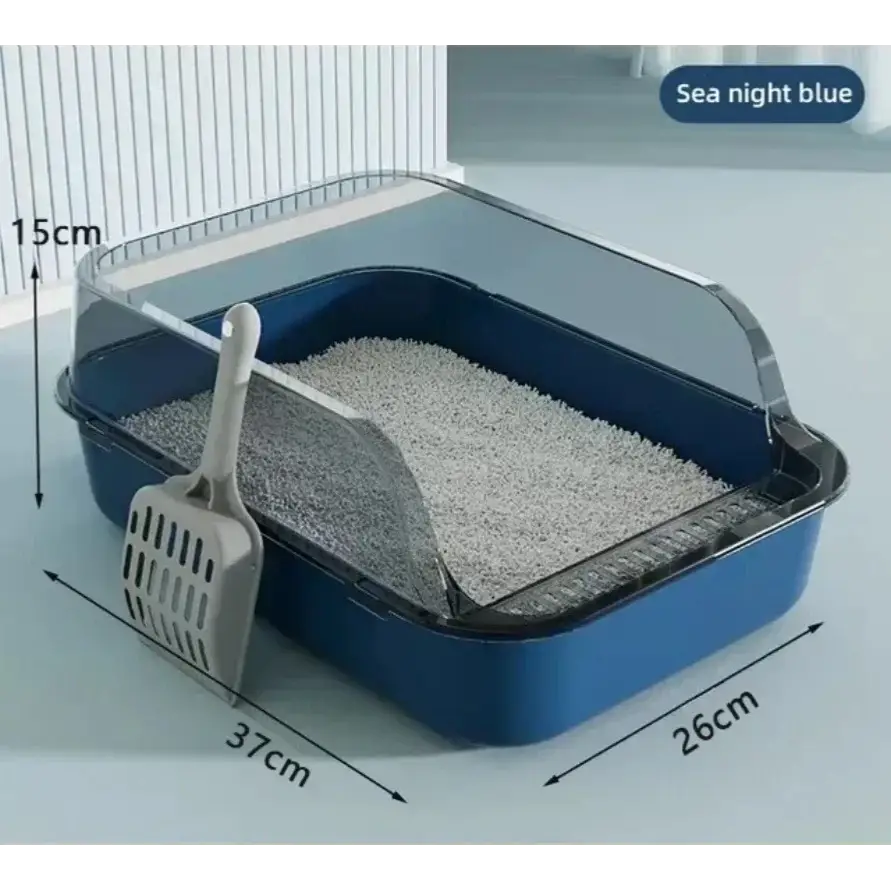 The Kitty Sandbox Semi-Enclosed Splashproof Cat Litter Box - cat litter box