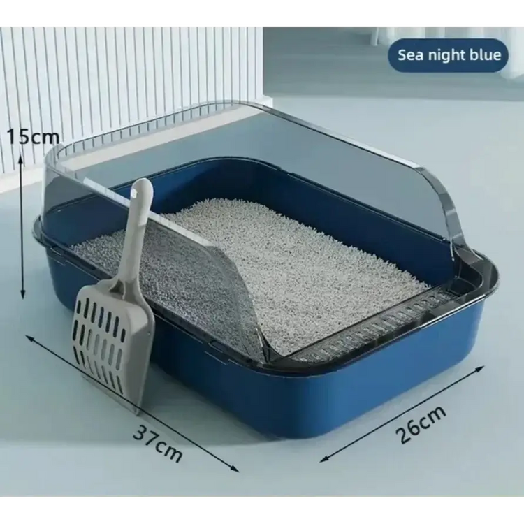 The Kitty Sandbox Semi-Enclosed Splashproof Cat Litter Box - cat litter box