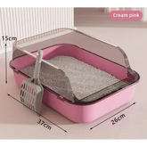 The Kitty Sandbox Semi-Enclosed Splashproof Cat Litter Box - cat litter box