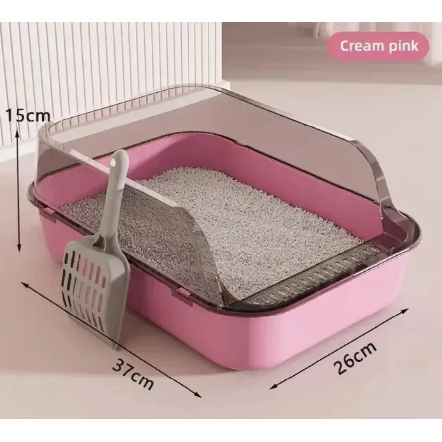 The Kitty Sandbox Semi-Enclosed Splashproof Cat Litter Box - cat litter box