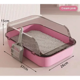The Kitty Sandbox Semi-Enclosed Splashproof Cat Litter Box - cat litter box