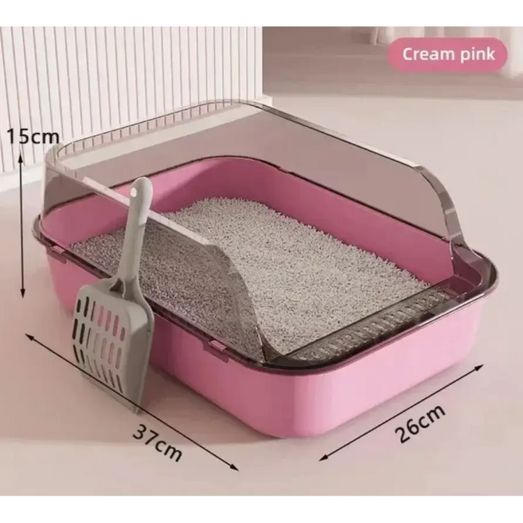 The Kitty Sandbox Semi-Enclosed Splashproof Cat Litter Box - cat litter box