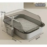 The Kitty Sandbox Semi-Enclosed Splashproof Cat Litter Box - cat litter box