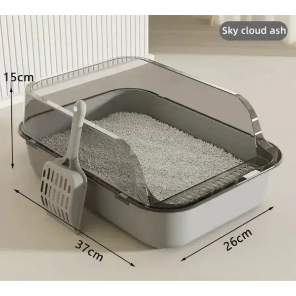 The Kitty Sandbox Semi-Enclosed Splashproof Cat Litter Box - cat litter box