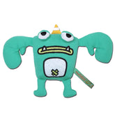 Touchdog Cartoon Crabby Tooth Monster Plush Dog Toy - Green