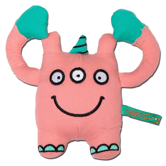 Touchdog Cartoon Three-eyed Monster Plush Dog Toy - Pink - dog toys