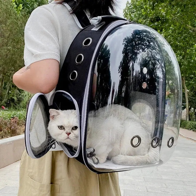 Transparent Space Capsule Pet Backpack - cat carrier