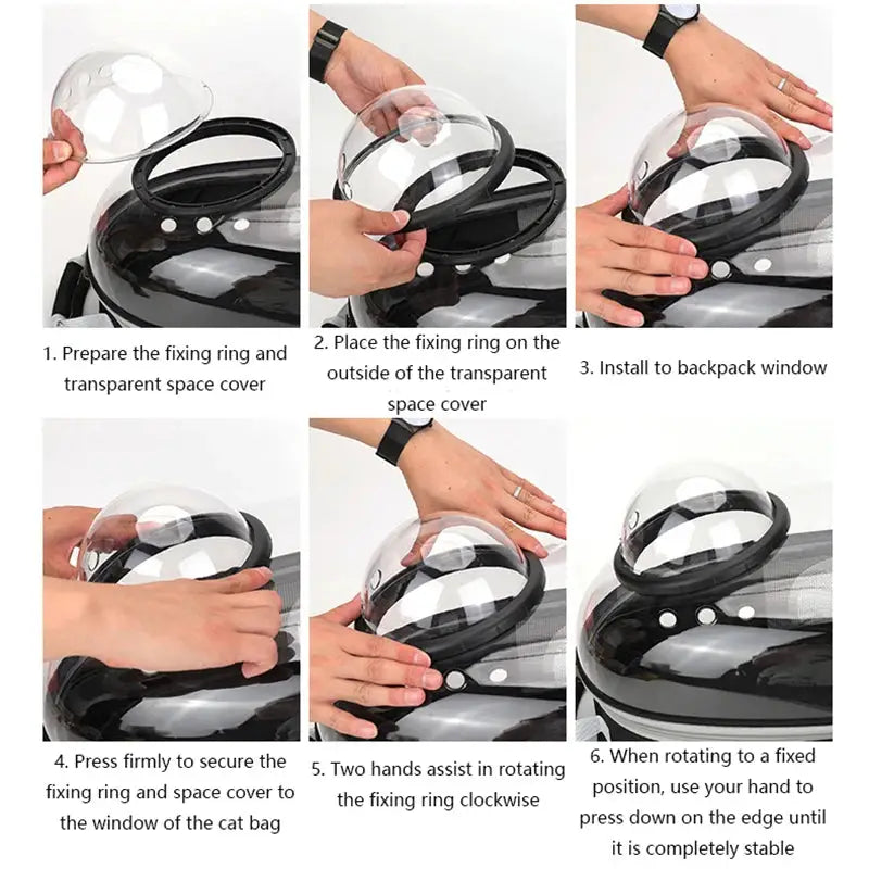 Transparent Space Capsule Pet Backpack - cat carrier