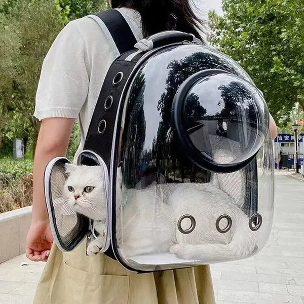 Transparent Space Capsule Pet Backpack - cat carrier