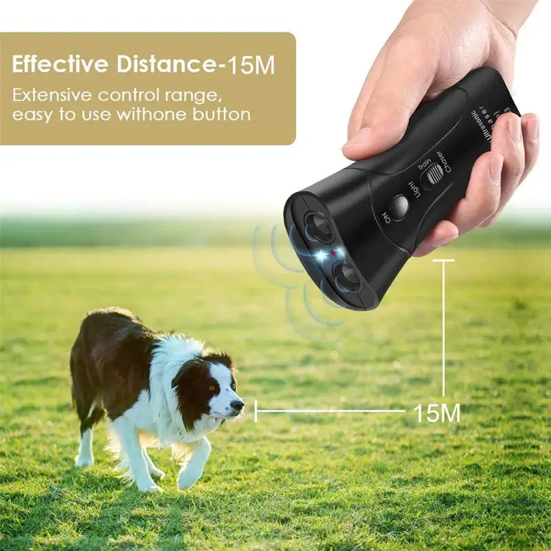 Ultrasonic Dog Trainer & Repeller - 14cm - PET TRAINING CLICKER