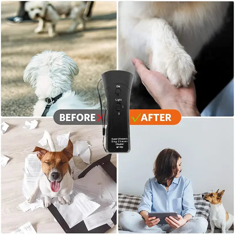 Ultrasonic Dog Trainer & Repeller - 14cm - PET TRAINING CLICKER