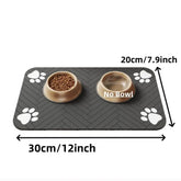 Waterproof Pet Feeding Mat – Quick-Dry Placemat - 20X30cm Black - pet feeding mat