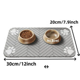 Waterproof Pet Feeding Mat – Quick-Dry Placemat - 20X30cm Grey - pet feeding mat