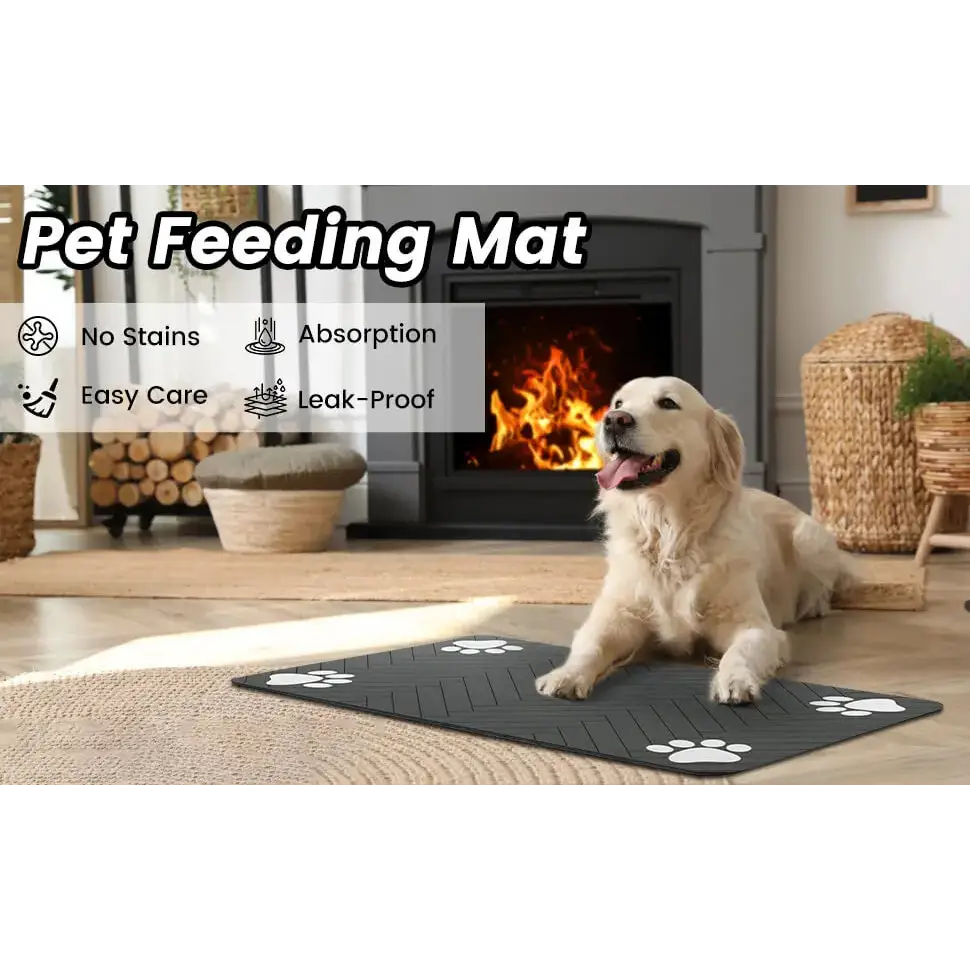 Waterproof Pet Feeding Mat – Quick-Dry Placemat - pet feeding mat
